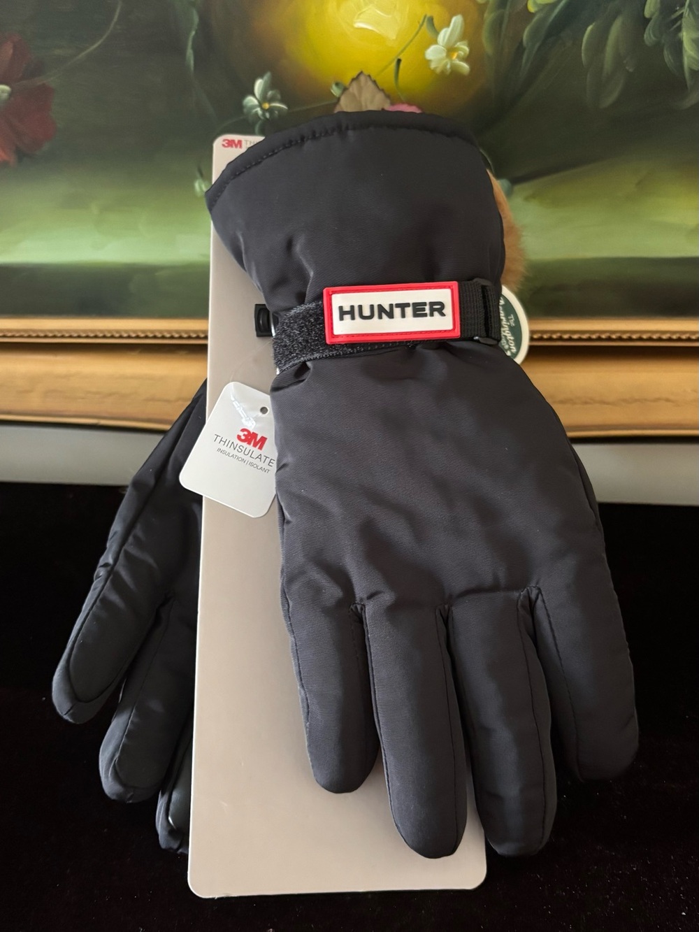 NWT Hunter Men’s Black Winter waterproof Gloves with Branded Strap size S